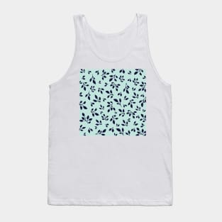 Blue green leaf pattern Tank Top